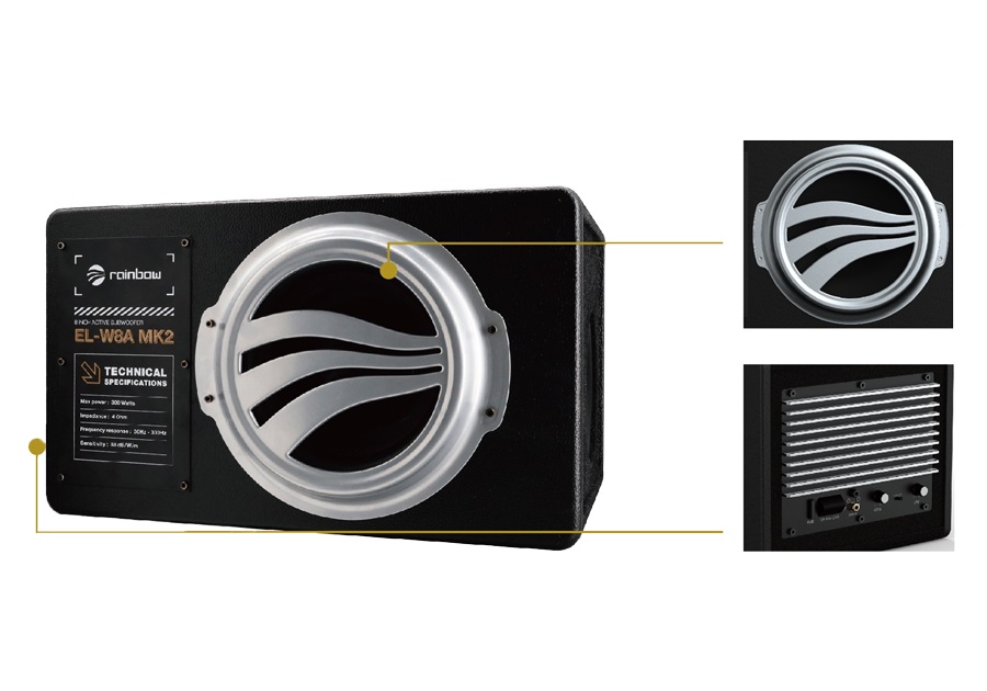 Rainbow EL-W8A MK2 compact active subwoofer 8" (200 mm).