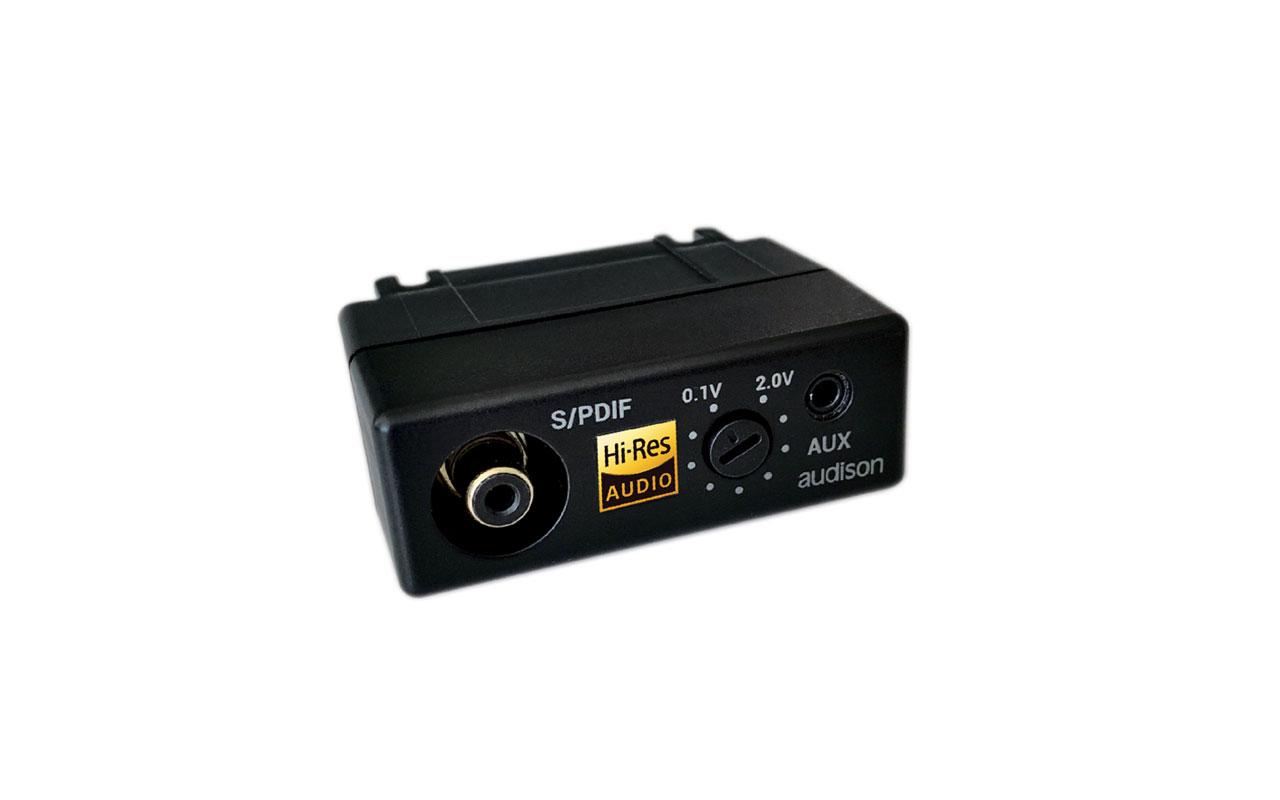 Audison C2O coaxial to optical converter for Hi-Res players & smartphones.