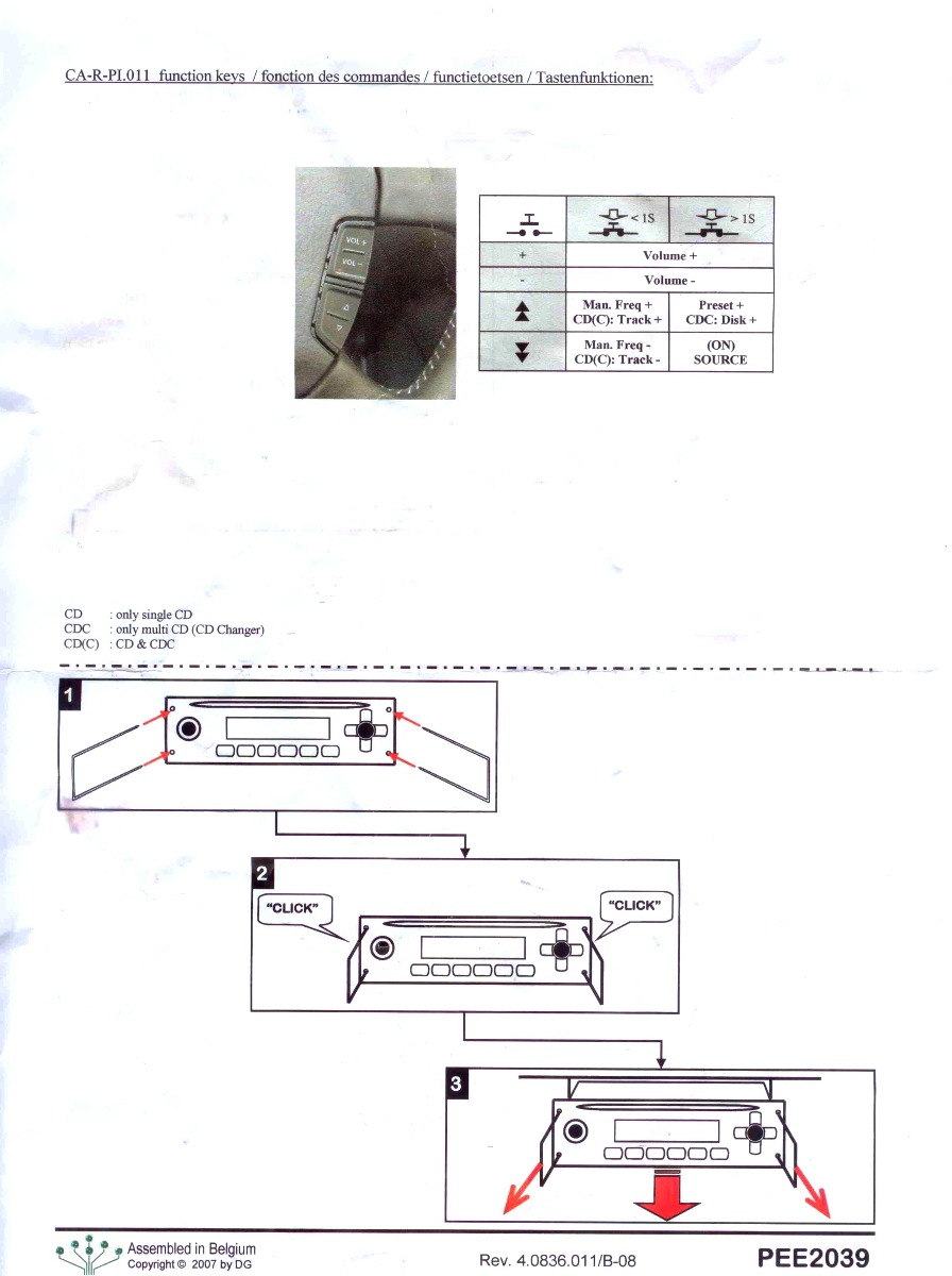 Seat, Audi, VW Steering Wheel Control (stalk adapter) for Pioneer.