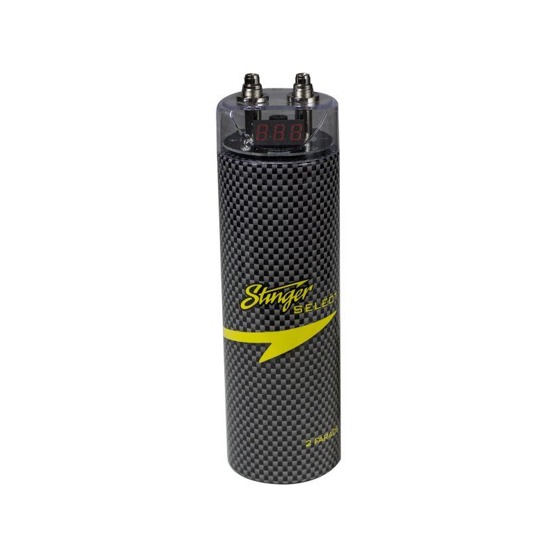 Stinger SSCAP2M car audio capacitor with digital voltmeter (2.0 Farad)