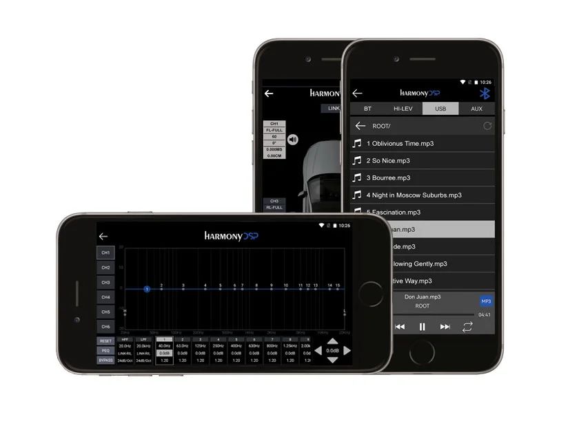 Zapco HB 46 ADSP (AB class) power amplifier (4-channel) with Bluetooth 5.1 and DSP.