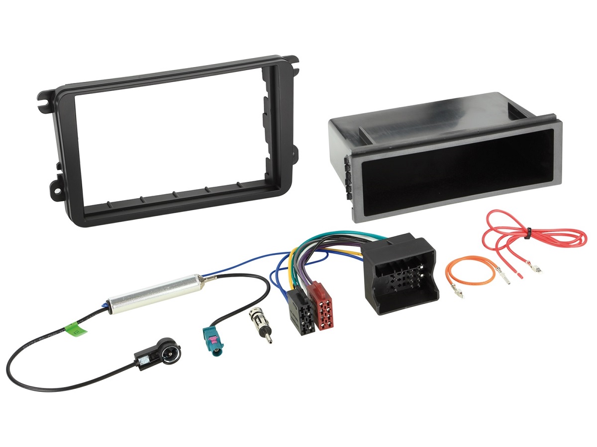 VW (->2016), Seat, Skoda... fascia plate kit (adapter 1DIN, 2DIN). 611320-15-01