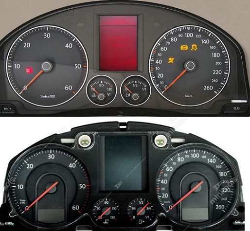 LCD display for instrument cluster VW Golf V, Passat, Touran..., Skoda... (for 2.0 mm).