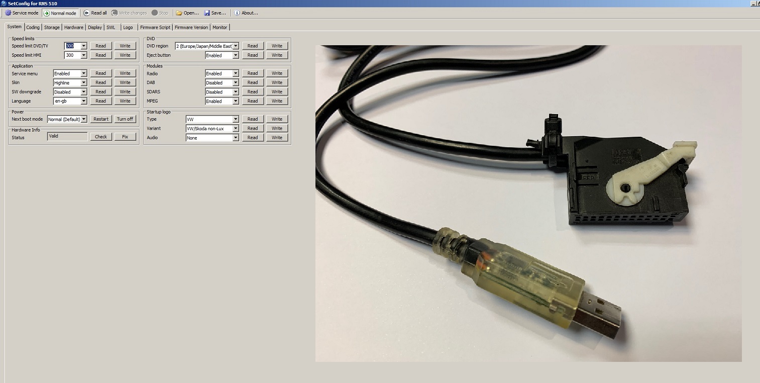 SetConfig 2.8.1 for Bentley, Seat, Skoda, VW supports RNS 510, 810... (hard & soft).