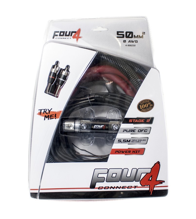 Four Connect (Stage 2) amplifier install OFC-POWERKIT (50 mm²). 4-800250