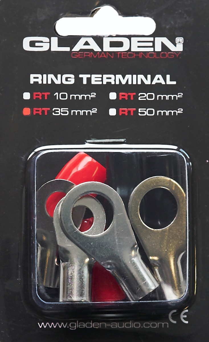 Ring terminal for cable. Gladen (Black, 20 mm²).