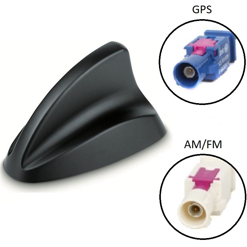 Universal, multifunction car AM/FM/GPS antenna with amplifier Shark2. 7677825