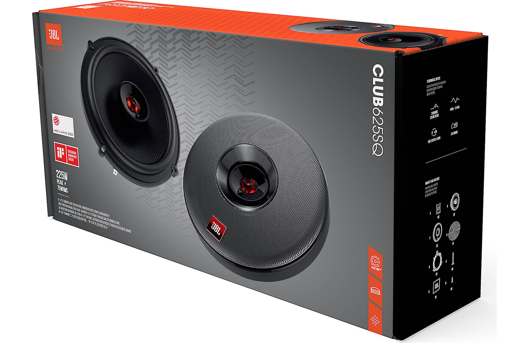 JBL Club 625SQ coaxial speakers (165 mm).