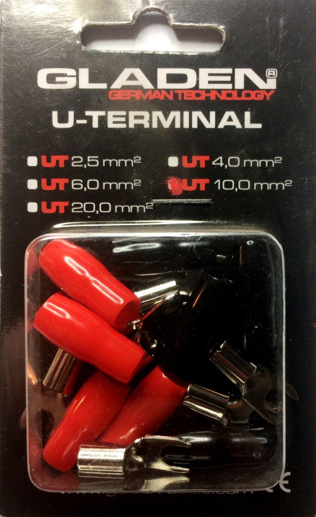 U-terminals for cable. Gladen (Black, 10 mm2).