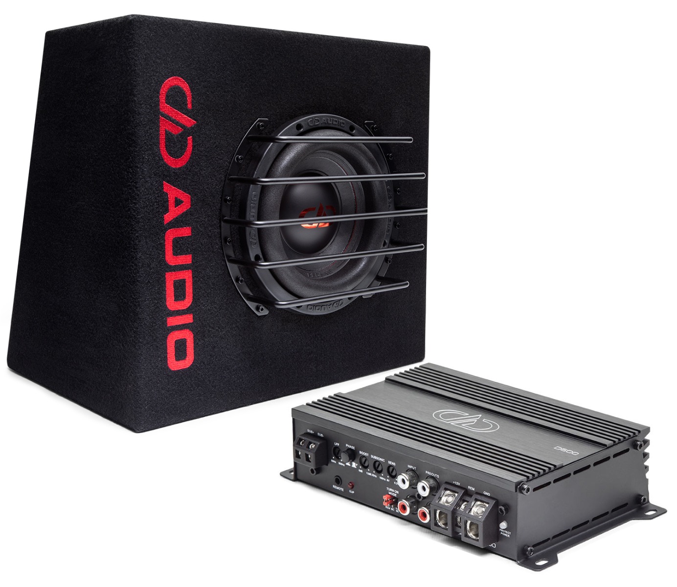 DD (Digital Designs) DD D600 + LE-ST06D-D2 active subwoofer basskit (165 mm).