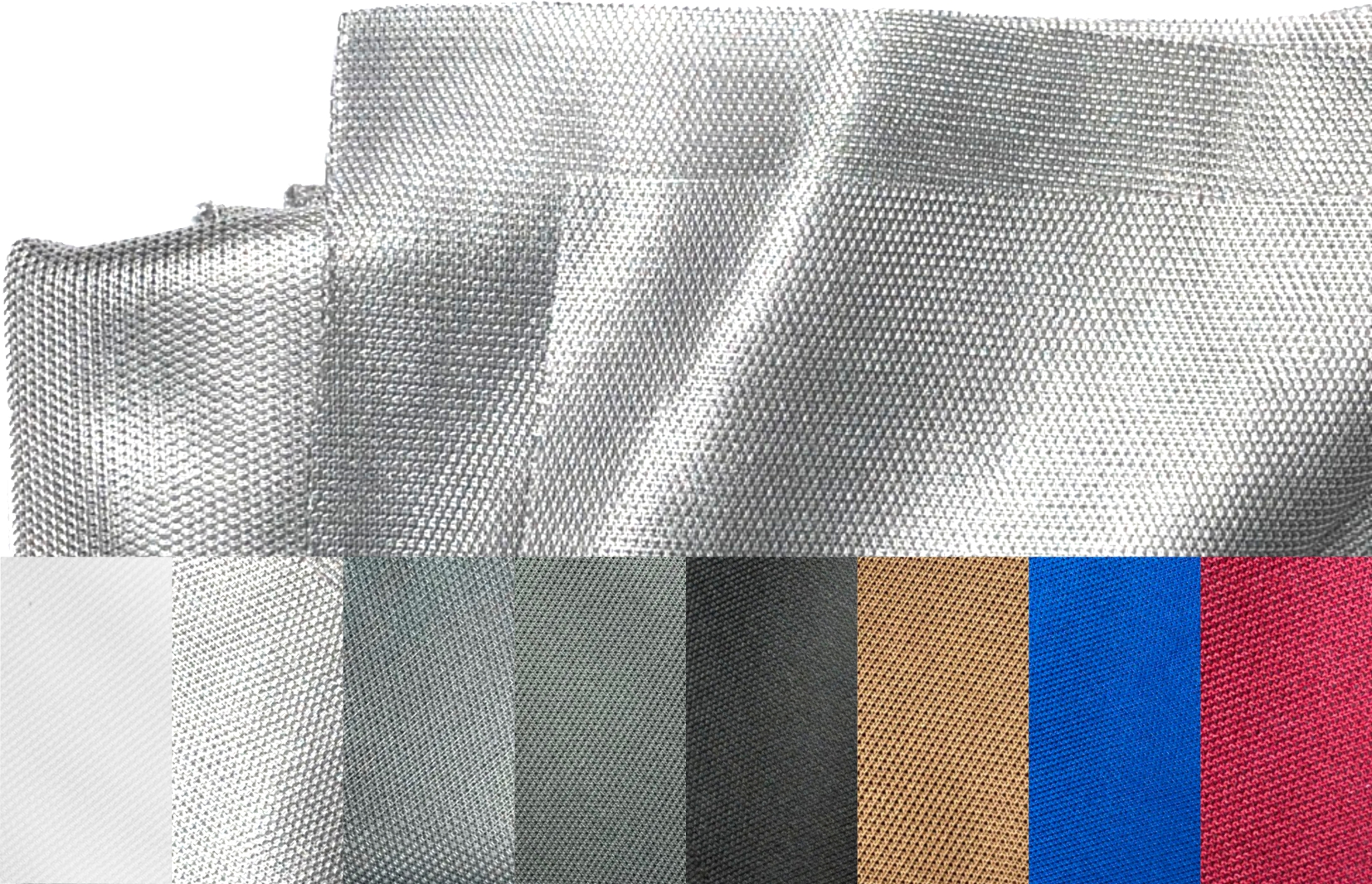 Acoustically transparent cloth. MOQ 1015. Silver.