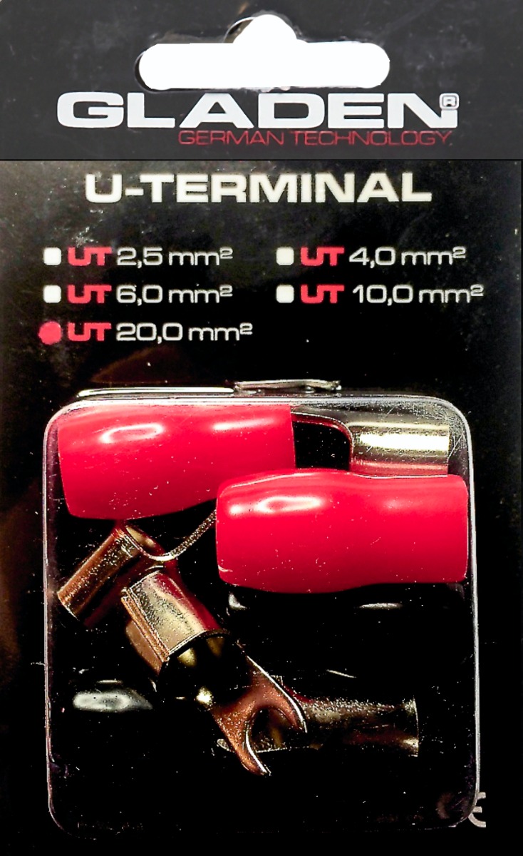 U-terminals for cable. Gladen (Black, 20 mm2)