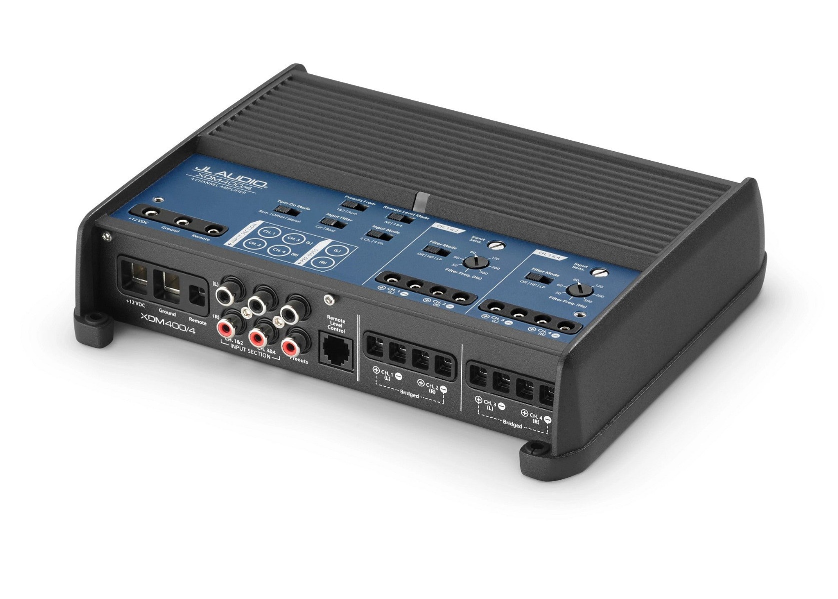 JL Audio XDM400/4 (D class) marine power amplifier (4-channel).