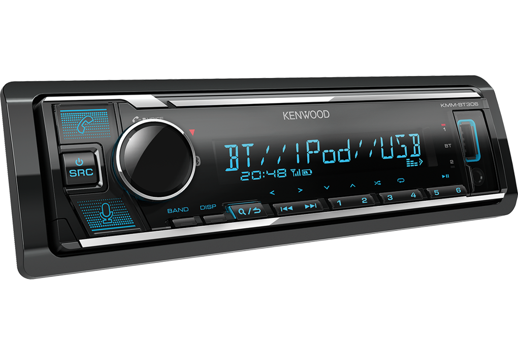 Kenwood KMM-BT306 receiver with USB, Bluetooth.