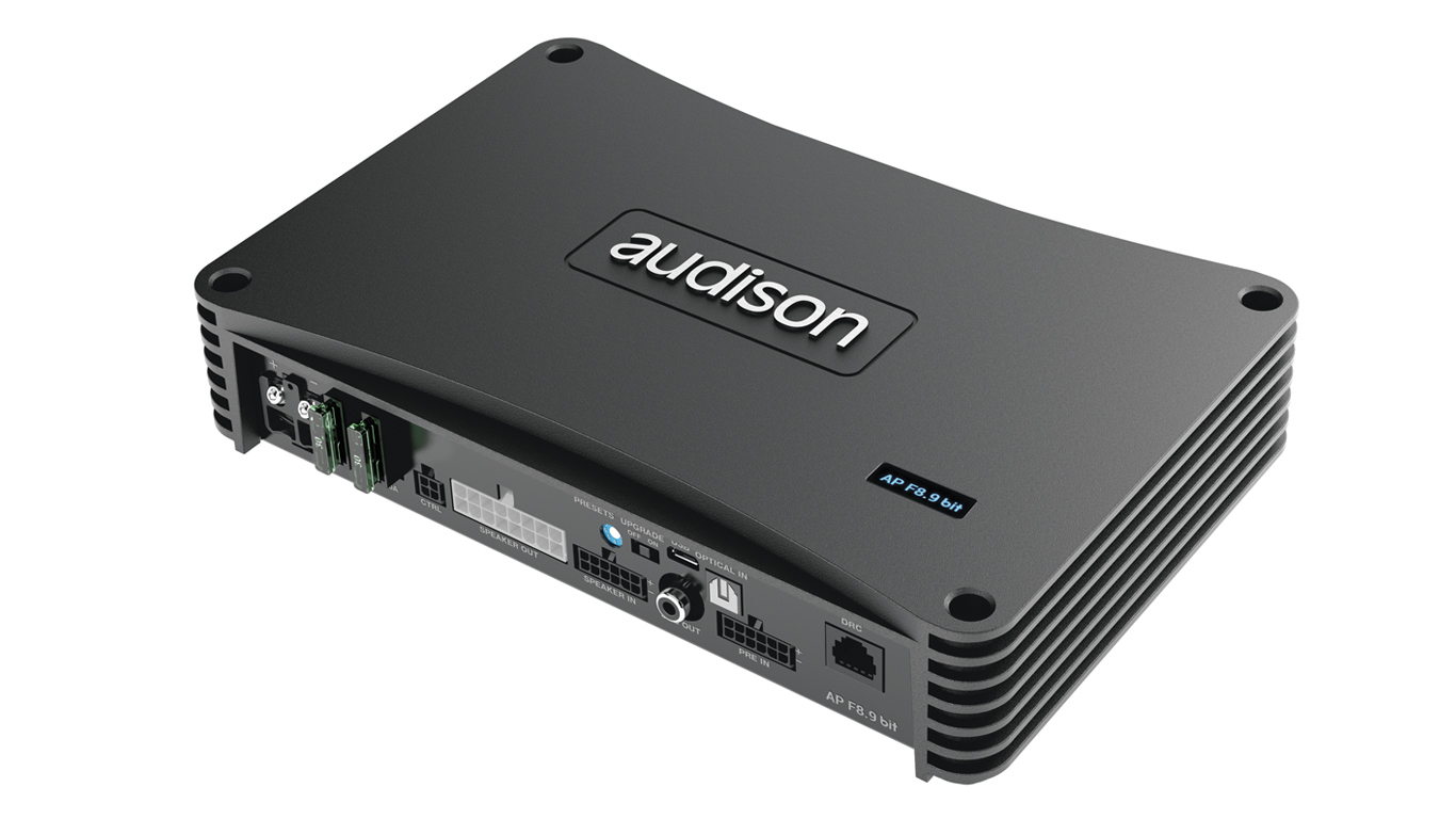 Audison AP F8.9 bit (D class) power amplifier (8-channel) with DSP.