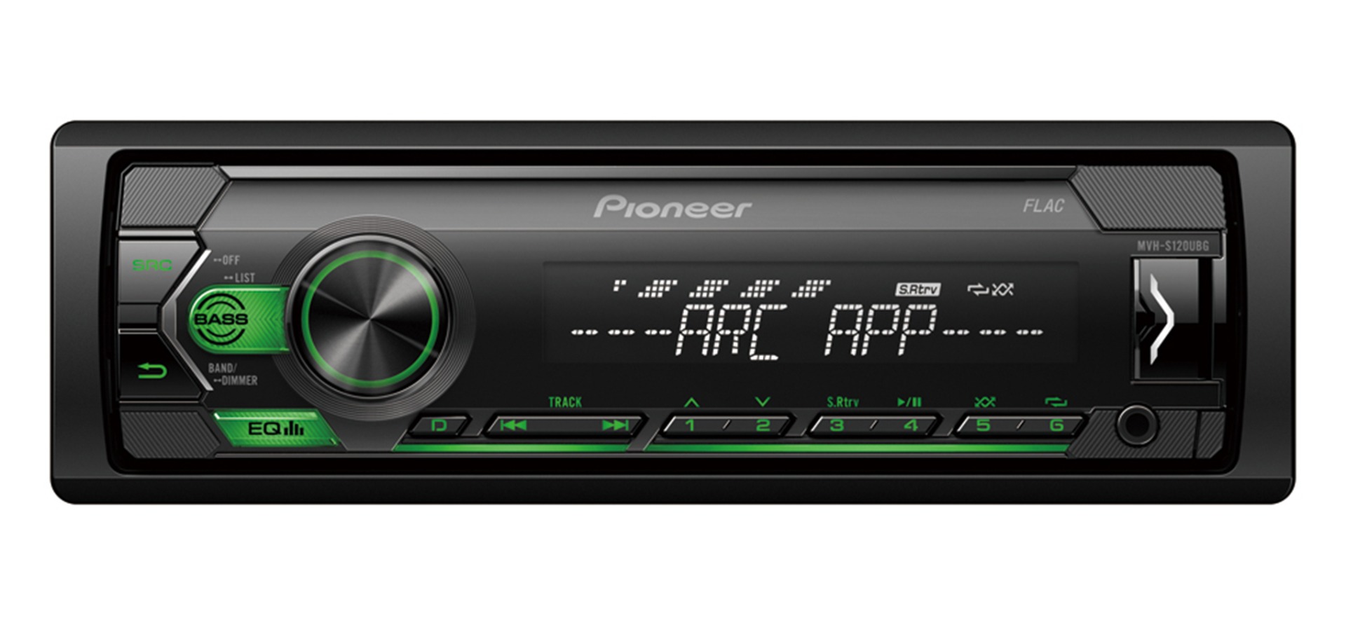 Pioneer MVH-S120UBG receiver with USB, AUX.
