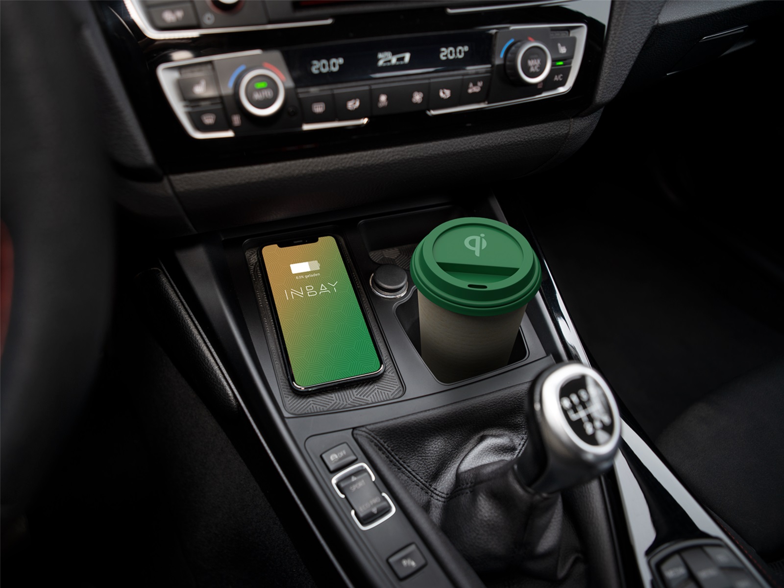 BMW 1 series (->2017) smartphone wireless charging. INBAY 241023-55-2