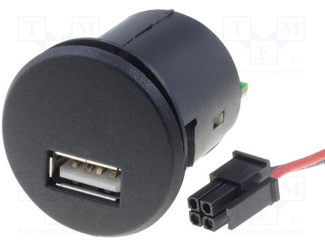 USB car charger with 4pin plug (2.1A). C0006-USB