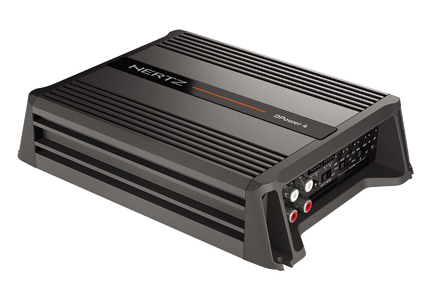 Hertz DPower 4 (D class) power amplifier (4-channel).