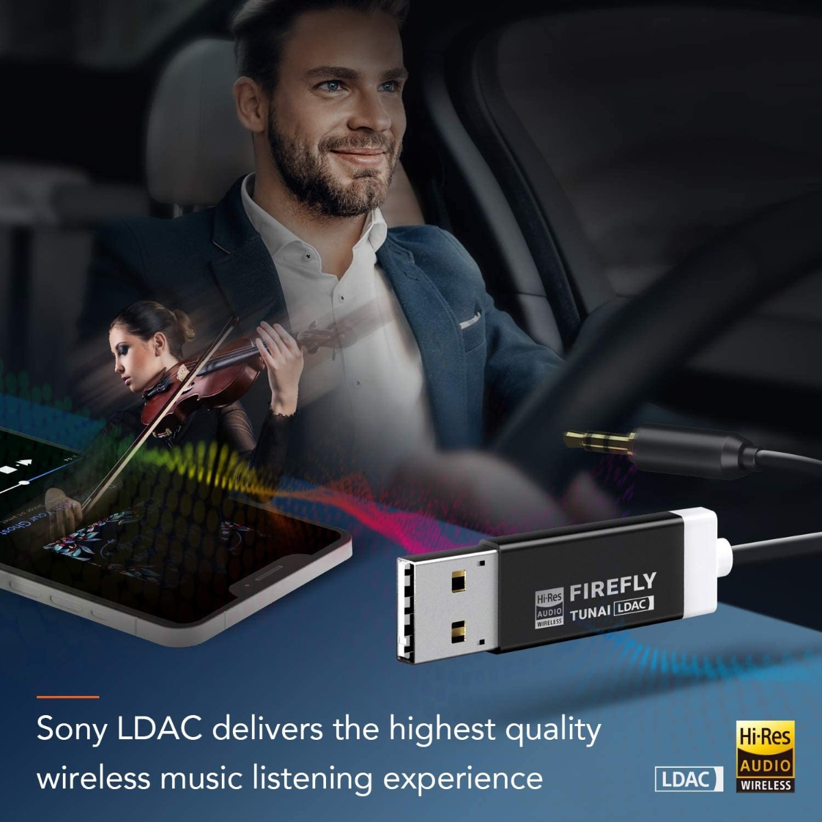 Tunai Firefly LDAC universal Bluetooth receiver (Hi-Res).
