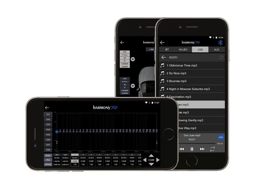 Zapco HB 48 ADSP (AB class) power amplifier (4-channel) with Bluetooth 5.1 and DSP.