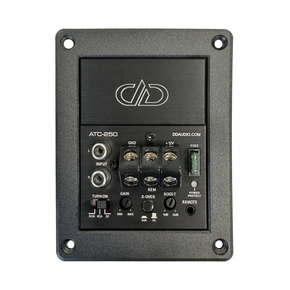 DD Audio ATC-250 (D class) power amplifier inside box (mono).