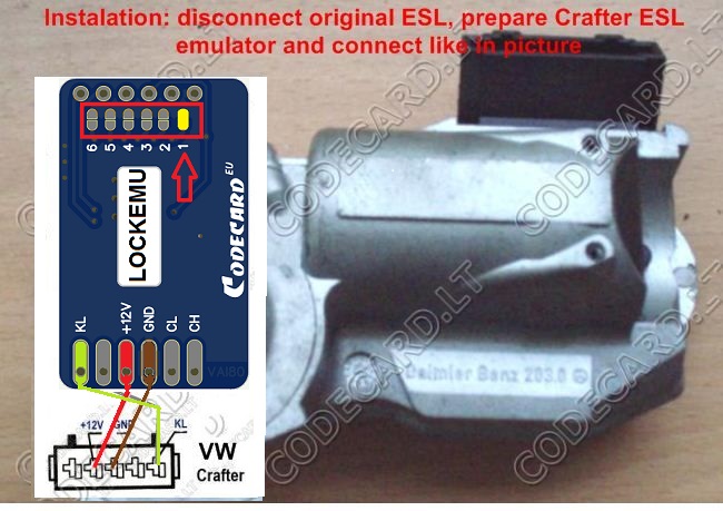 ESL, ELV emulator for Mercedes Sprinter, Vito, Viano, BMW, VW Crafter. LOCKEMU