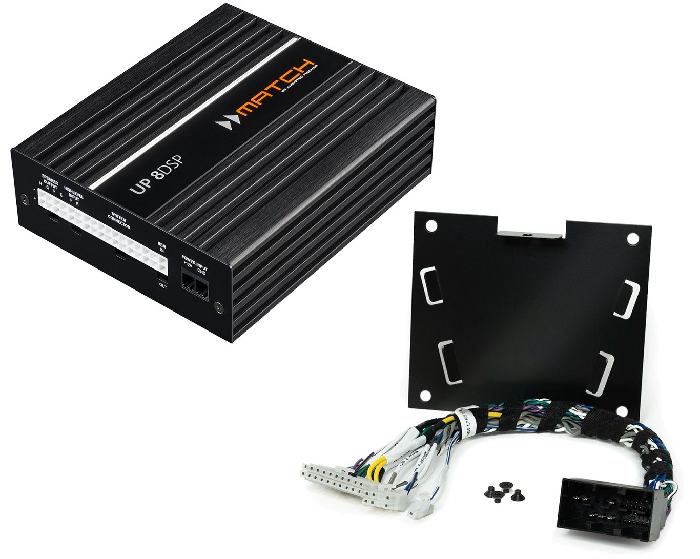 Match UP 8DSP + BMW 1.7HiFi (UP 8BMW ver.1) power amplifier (8-channel) with DSP for BMW.