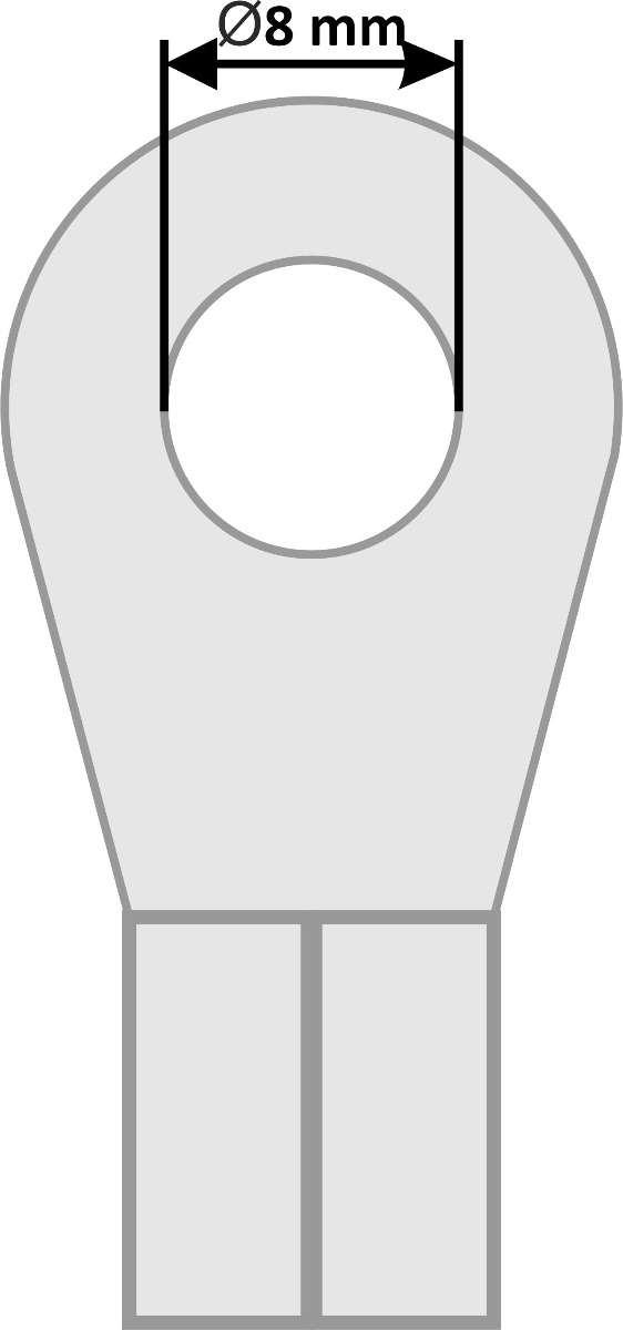 Ring terminal for cable. Gladen (Black, 20 mm²).