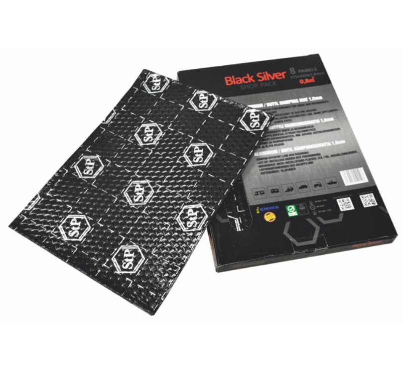 STP Black Silver self-adhesive damping mat, bulk pack (1.8 mm., 4.5 m²).