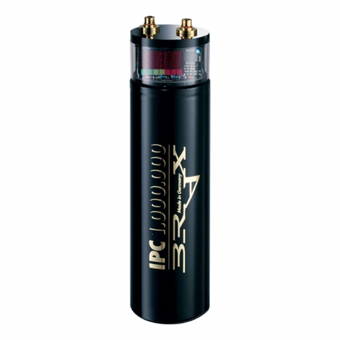 Brax IPC 1.000.000 car audio capacitor with digital voltmeter (1.0 Farad)