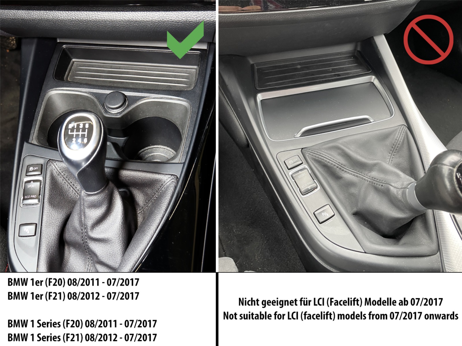 BMW 1 series (->2017) smartphone wireless charging. INBAY 241023-55-2